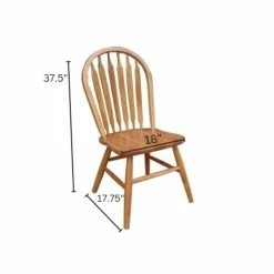 Best Sale ✔️ HomeRoots 'Rustic Oak Slat Back Hardwood Dining Or Side Chair ⭐ 8 Best Sale ✔️ HomeRoots 'Rustic Oak Slat Back Hardwood Dining Or Side Chair ⭐ -Cheap Office Chairs Store 2623754 2 L