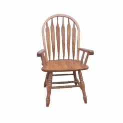 Discount ✨ HomeRoots 'Rustic Oak Rounded Slat Back Hardwood Armchair 🎉 -Cheap Office Chairs Store 2623755 1 L