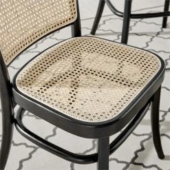 Best deal 🔔 Modway Winona 18.5" Farmhouse Wood & Rattan Dining Side Chair In Black/Beige ❤️ -Cheap Office Chairs Store 2633876 6 L