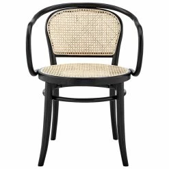 Cheap 😀 Modway Oliana 18" Farmhouse Wood & Rattan Dining Side Chair In Black/Beige ✨ -Cheap Office Chairs Store 2633877 2 L