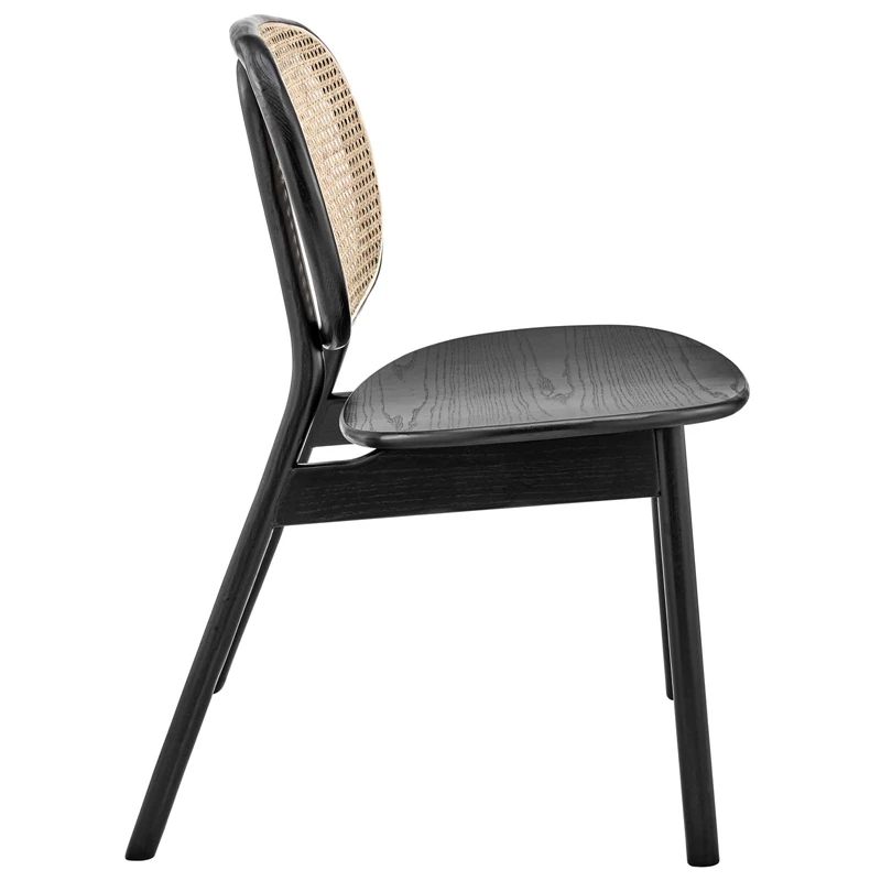 Hot Sale 👏 Modway Malina 16.5" Woven Back Farmhouse Wood Dining Side Chair In Black/Natural 🌟 8 Hot Sale 👏 Modway Malina 16.5" Woven Back Farmhouse Wood Dining Side Chair In Black/Natural 🌟 - Image 6