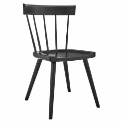 Cheap Office Chairs Store 29 Flash Sale 😀 Modway Sutter 18" Spindle Back Modern Wood Dining Side Chair In Black 🥰