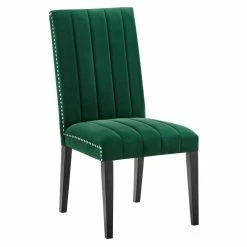 Buy 🎉 Modway Catalyst 19.5" Velvet Dining Side Chairs In Green/Black (Set Of 2) ✨ -Cheap Office Chairs Store 2633918 1 L