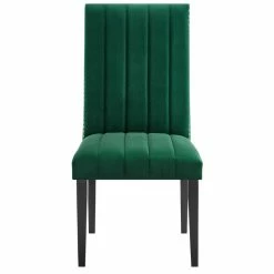 Buy 🎉 Modway Catalyst 19.5" Velvet Dining Side Chairs In Green/Black (Set Of 2) ✨ -Cheap Office Chairs Store 2633918 2 L