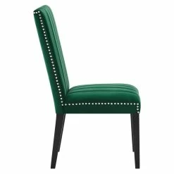 Buy 🎉 Modway Catalyst 19.5" Velvet Dining Side Chairs In Green/Black (Set Of 2) ✨ -Cheap Office Chairs Store 2633918 3 L