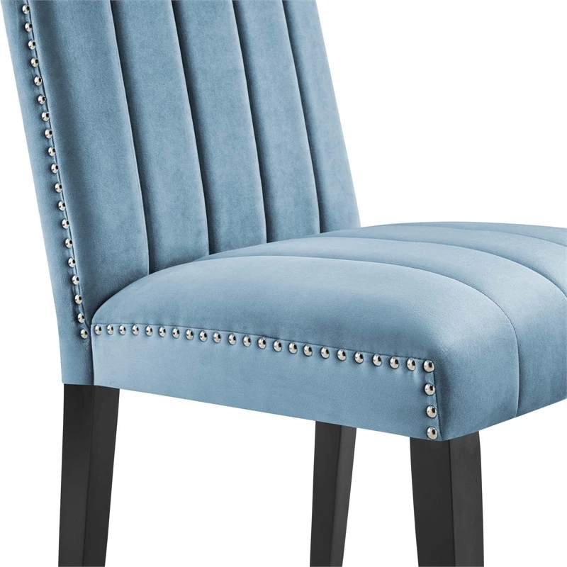 Coupon 🌟 Modway Catalyst 19.5" Velvet Dining Side Chairs In Light Blue/Black (Set Of 2) 💯 9 Coupon 🌟 Modway Catalyst 19.5" Velvet Dining Side Chairs In Light Blue/Black (Set Of 2) 💯 - Image 7