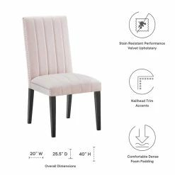 Budget 💯 Modway Catalyst 19.5" Velvet Dining Side Chairs In Pink/Black (Set Of 2) 🥰 -Cheap Office Chairs Store 2633922 7 L