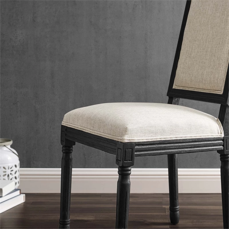 Budget ๐ฏ Modway Court 20" Modern Upholstered Fabric Dining Side Chair In Black/Beige ๐งจ 9 Budget ๐ฏ Modway Court 20" Modern Upholstered Fabric Dining Side Chair In Black/Beige ๐งจ - Image 7