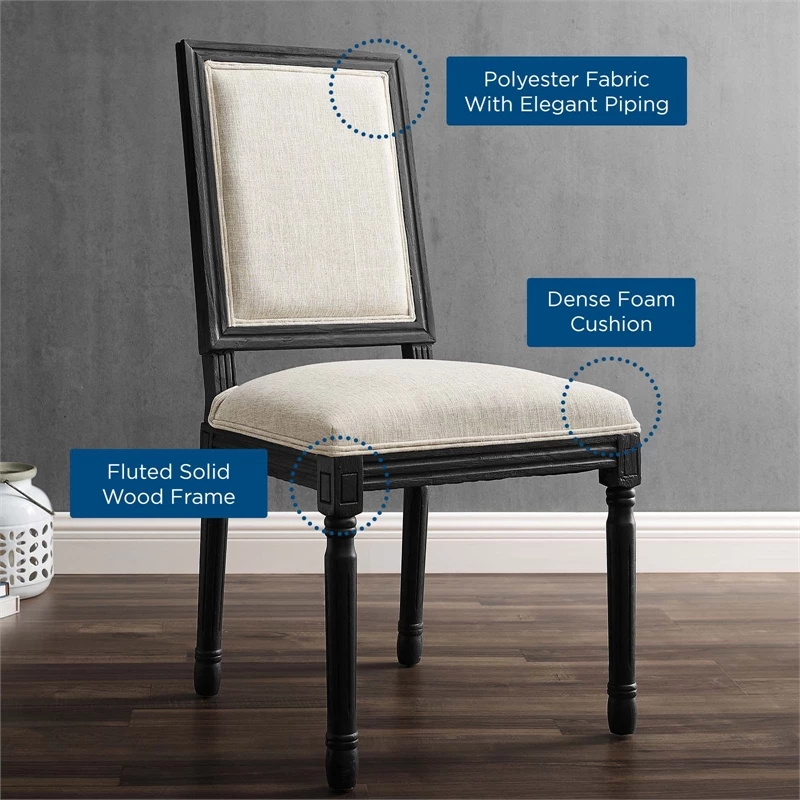 Budget ๐ฏ Modway Court 20" Modern Upholstered Fabric Dining Side Chair In Black/Beige ๐งจ 10 Budget ๐ฏ Modway Court 20" Modern Upholstered Fabric Dining Side Chair In Black/Beige ๐งจ - Image 8