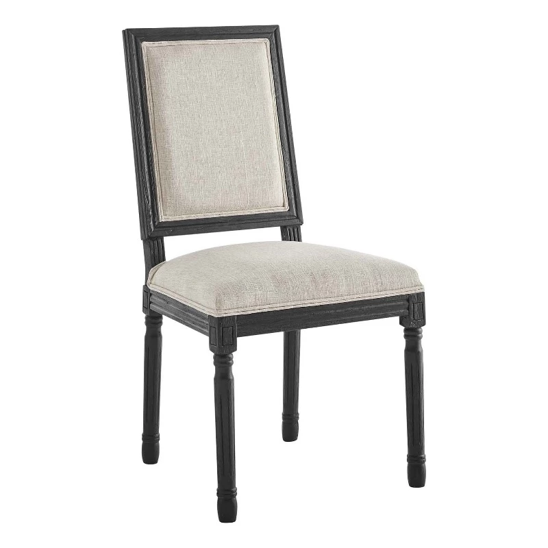 Budget ๐ฏ Modway Court 20" Modern Upholstered Fabric Dining Side Chair In Black/Beige ๐งจ 3 Budget ๐ฏ Modway Court 20" Modern Upholstered Fabric Dining Side Chair In Black/Beige ๐งจ