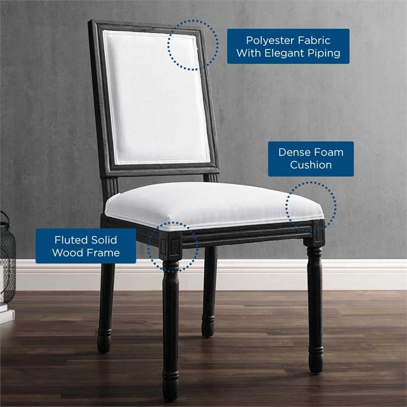 Deals ⭐ Modway Court 20" Modern Upholstered Fabric Dining Side Chair In Black/White 🎁 10 Deals ⭐ Modway Court 20" Modern Upholstered Fabric Dining Side Chair In Black/White 🎁 - Image 8