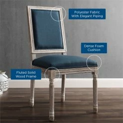 Discount 🎉 Modway Court 20" Modern Upholstered Fabric Dining Side Chair In Natural/Blue 👏 -Cheap Office Chairs Store 2633933 10 L