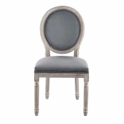New ✔️ Modway Emanate 19.5" Velvet Dining Side Chair With Oval Back In Natural/Gray 🎁 -Cheap Office Chairs Store 2633964 2 L