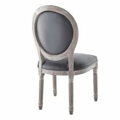 New ✔️ Modway Emanate 19.5" Velvet Dining Side Chair With Oval Back In Natural/Gray 🎁 -Cheap Office Chairs Store 2633964 3 L