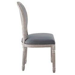 New ✔️ Modway Emanate 19.5" Velvet Dining Side Chair With Oval Back In Natural/Gray 🎁 -Cheap Office Chairs Store 2633964 4 L