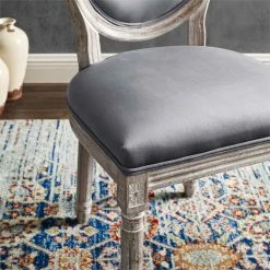 New ✔️ Modway Emanate 19.5" Velvet Dining Side Chair With Oval Back In Natural/Gray 🎁 -Cheap Office Chairs Store 2633964 6 L