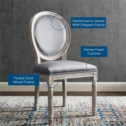 New ✔️ Modway Emanate 19.5" Velvet Dining Side Chair With Oval Back In Natural/Gray 🎁 -Cheap Office Chairs Store 2633964 7 L