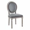 New ✔️ Modway Emanate 19.5" Velvet Dining Side Chair With Oval Back In Natural/Gray 🎁 -Cheap Office Chairs Store 2633964 L