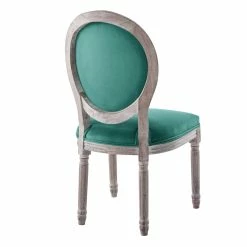 Flash Sale 👏 Modway Emanate 19.5" Velvet Dining Side Chair With Oval Back In Blue/Natural 🧨 -Cheap Office Chairs Store 2633990 3 L
