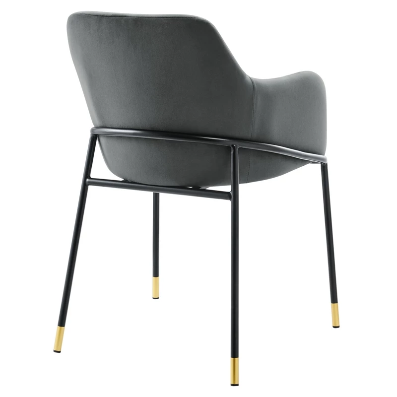 Best deal 🔔 Modway Jovi 19" Modern Performance Velvet Dining Armchair In Charcoal/Black ✔️ 6 Best deal 🔔 Modway Jovi 19" Modern Performance Velvet Dining Armchair In Charcoal/Black ✔️ - Image 4
