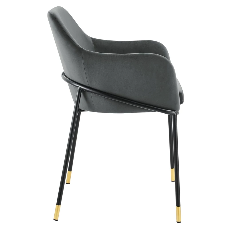 Best deal 🔔 Modway Jovi 19" Modern Performance Velvet Dining Armchair In Charcoal/Black ✔️ 7 Best deal 🔔 Modway Jovi 19" Modern Performance Velvet Dining Armchair In Charcoal/Black ✔️ - Image 5