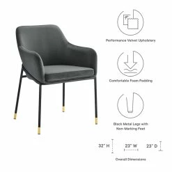 Best deal 🔔 Modway Jovi 19" Modern Performance Velvet Dining Armchair In Charcoal/Black ✔️ 15 Best deal 🔔 Modway Jovi 19" Modern Performance Velvet Dining Armchair In Charcoal/Black ✔️ -Cheap Office Chairs Store 2633992 6 L