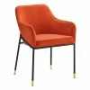 Deals 😉 Modway Jovi 19" Modern Performance Velvet Dining Armchair In Orange/Black 🔥 -Cheap Office Chairs Store 2633994 L