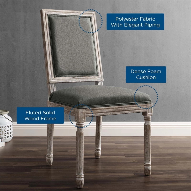 Top 10 ✔️ Modway Court 20" Modern Upholstered Fabric Dining Side Chair In Natural/Gray ✔️ 10 Top 10 ✔️ Modway Court 20" Modern Upholstered Fabric Dining Side Chair In Natural/Gray ✔️ - Image 8