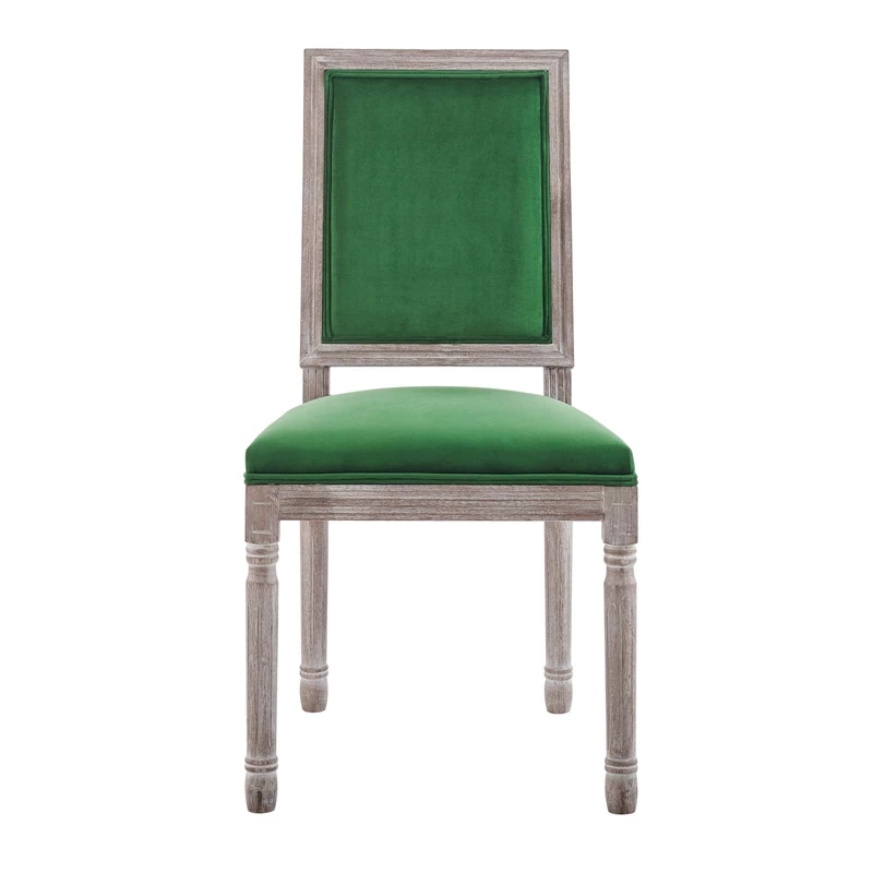 Best deal 🎁 Modway Court 20" Upholstered Velvet Dining Side Chair In Natural/Emerald Green 🌟 5 Best deal 🎁 Modway Court 20" Upholstered Velvet Dining Side Chair In Natural/Emerald Green 🌟 - Image 3