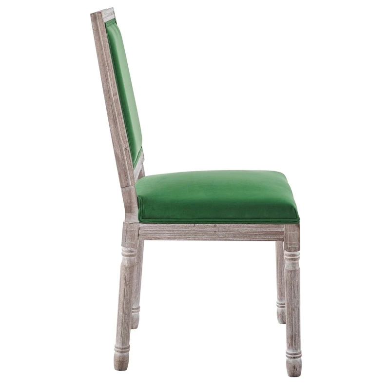 Best deal 🎁 Modway Court 20" Upholstered Velvet Dining Side Chair In Natural/Emerald Green 🌟 7 Best deal 🎁 Modway Court 20" Upholstered Velvet Dining Side Chair In Natural/Emerald Green 🌟 - Image 5