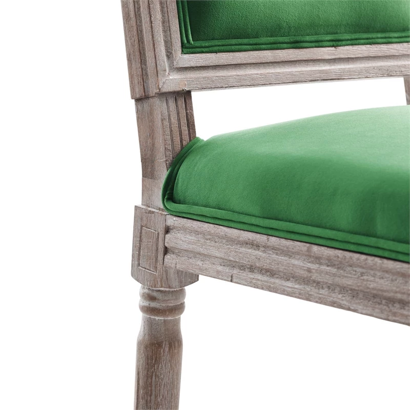 Best deal 🎁 Modway Court 20" Upholstered Velvet Dining Side Chair In Natural/Emerald Green 🌟 8 Best deal 🎁 Modway Court 20" Upholstered Velvet Dining Side Chair In Natural/Emerald Green 🌟 - Image 6