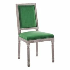 Best deal 🎁 Modway Court 20" Upholstered Velvet Dining Side Chair In Natural/Emerald Green 🌟