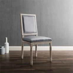 Hot Sale 🌟 Modway Court 20" Upholstered Velvet Dining Side Chair In Natural/Gray 🥰 -Cheap Office Chairs Store 2634016 1 L