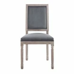 Hot Sale 🌟 Modway Court 20" Upholstered Velvet Dining Side Chair In Natural/Gray 🥰 -Cheap Office Chairs Store 2634016 4 L