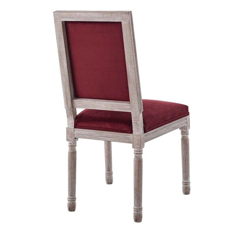 Promo ⌛ Modway Court 20" Upholstered Velvet Dining Side Chair In Natural/Maroon Red 😉 7 Promo ⌛ Modway Court 20" Upholstered Velvet Dining Side Chair In Natural/Maroon Red 😉 - Image 5