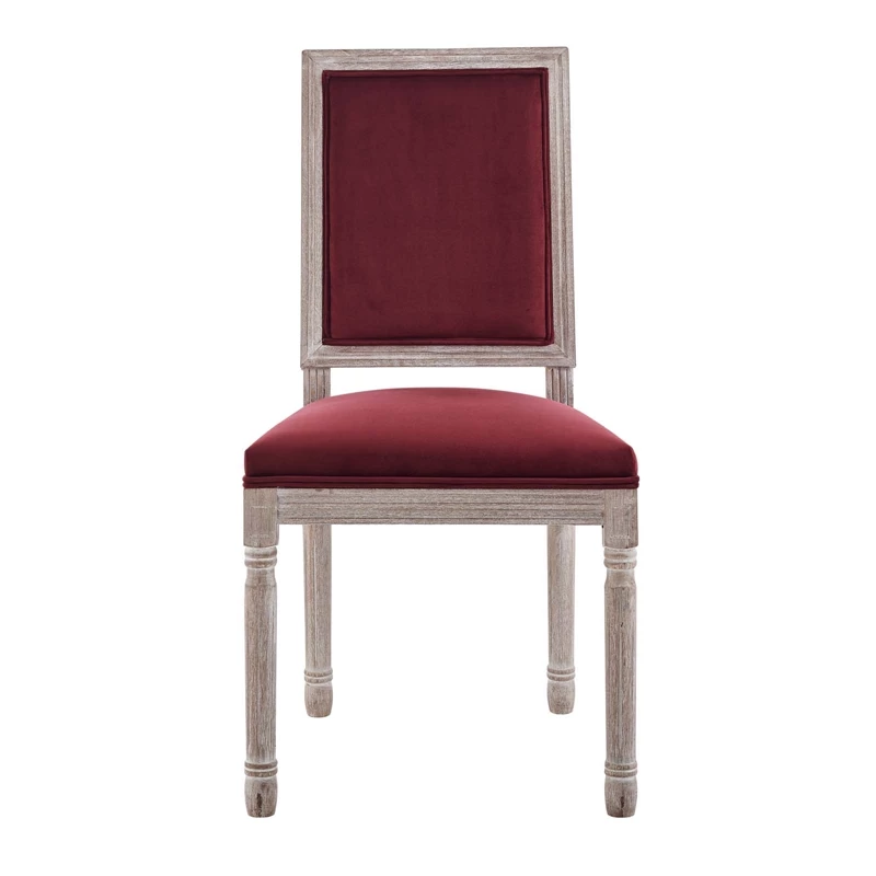 Promo ⌛ Modway Court 20" Upholstered Velvet Dining Side Chair In Natural/Maroon Red 😉 6 Promo ⌛ Modway Court 20" Upholstered Velvet Dining Side Chair In Natural/Maroon Red 😉 - Image 4