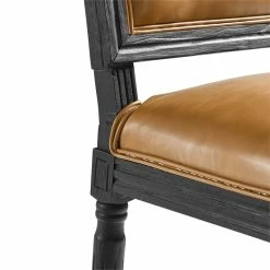 Outlet ✔️ Modway Court 20" Modern Faux Leather Dining Side Chair In Black/Tan ❤️ -Cheap Office Chairs Store 2634019 8 L