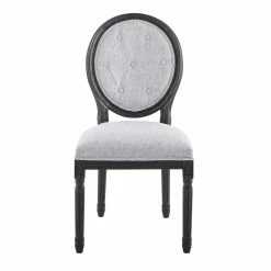 Flash Sale 🤩 Modway Arise 19.5" Oval Back Fabric Dining Side Chair In Black/Light Gray 😀 -Cheap Office Chairs Store 2634021 2 L