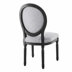 Flash Sale 🤩 Modway Arise 19.5" Oval Back Fabric Dining Side Chair In Black/Light Gray 😀 -Cheap Office Chairs Store 2634021 4 L