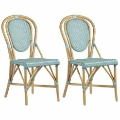 Flash Sale 🔔 Progressive Furniture Dixie Set Of 2 Rattan Accent Side Chairs In Caribbean Blue 🎁 -Cheap Office Chairs Store 2637264 2 L