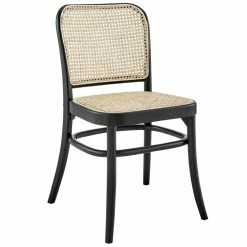 Buy 🛒 Modway Winona 18.5" Wood & Rattan Dining Side Chairs In Black/Beige (Set Of 2) 😍 -Cheap Office Chairs Store 2638030 2 L