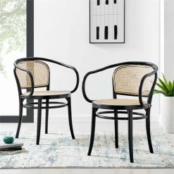Best Pirce ๐ Modway Oliana 18" Wood & Rattan Dining Armchairs In Black (Set Of 2) ๐ 18 Best Pirce ๐ Modway Oliana 18" Wood & Rattan Dining Armchairs In Black (Set Of 2) ๐ -Cheap Office Chairs Store 2638031 1 L