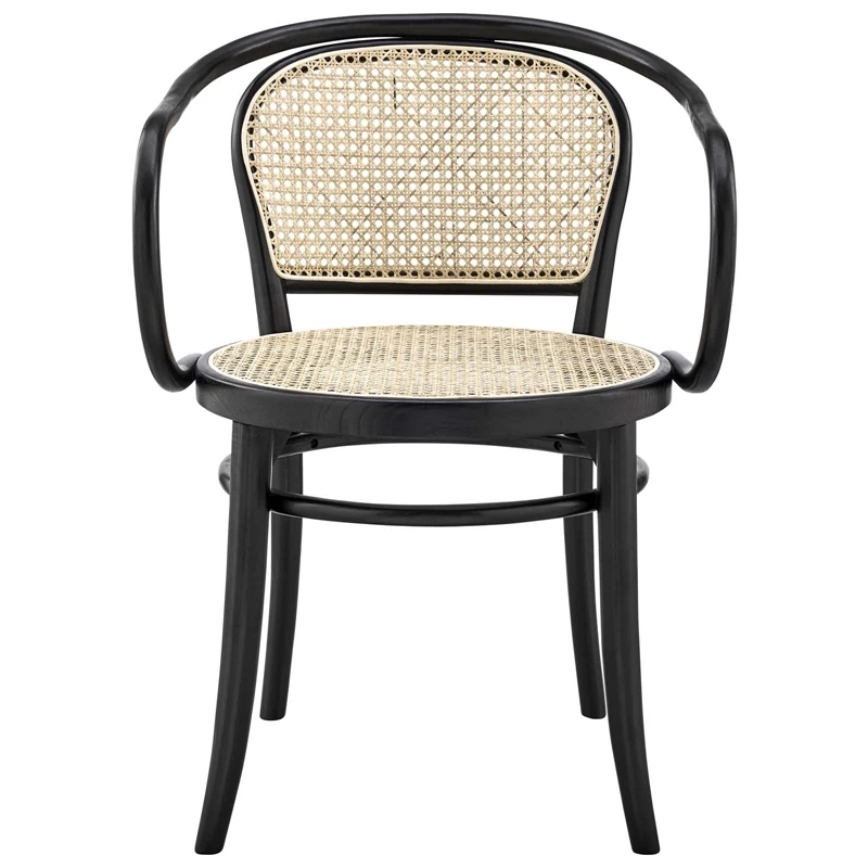 Best Pirce ๐ Modway Oliana 18" Wood & Rattan Dining Armchairs In Black (Set Of 2) ๐ 4 Best Pirce ๐ Modway Oliana 18" Wood & Rattan Dining Armchairs In Black (Set Of 2) ๐ - Image 2