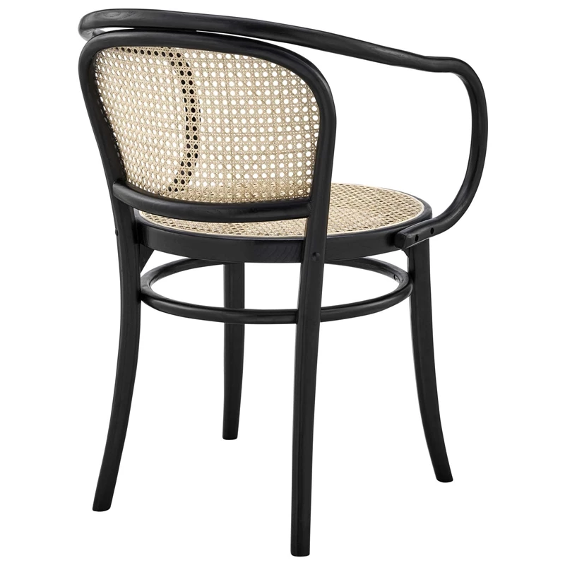 Best Pirce ๐ Modway Oliana 18" Wood & Rattan Dining Armchairs In Black (Set Of 2) ๐ 5 Best Pirce ๐ Modway Oliana 18" Wood & Rattan Dining Armchairs In Black (Set Of 2) ๐ - Image 3