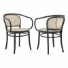 Best Pirce 🔔 Modway Oliana 18" Wood & Rattan Dining Armchairs In Black (Set Of 2) 😀 -Cheap Office Chairs Store 2638031 L