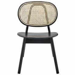 New ⭐ Modway Malina Wood & Rattan Dining Side Chairs In Black/Beige (Set Of 2) 🌟 -Cheap Office Chairs Store 2638033 3 L