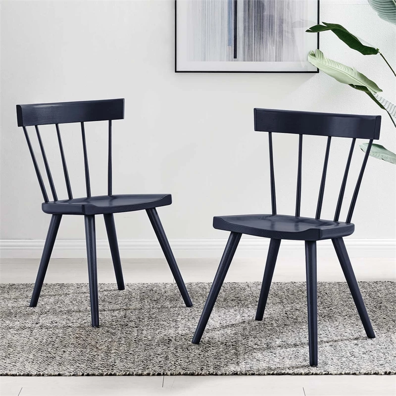 Promo ✔️ Modway Sutter 18" Modern Wood Dining Side Chairs In Midnight Blue (Set Of 2) 🛒 6 Promo ✔️ Modway Sutter 18" Modern Wood Dining Side Chairs In Midnight Blue (Set Of 2) 🛒 - Image 4