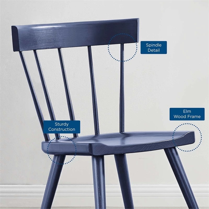 Promo ✔️ Modway Sutter 18" Modern Wood Dining Side Chairs In Midnight Blue (Set Of 2) 🛒 8 Promo ✔️ Modway Sutter 18" Modern Wood Dining Side Chairs In Midnight Blue (Set Of 2) 🛒 - Image 6