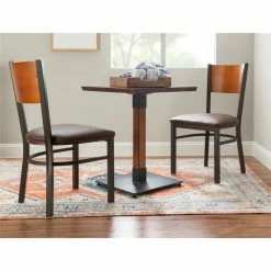 Coupon 🧨 Linon Hoda Metal Side Chairs Set Of Two With Upholstered Seat In Brown ✨ -Cheap Office Chairs Store 2638572 1 L