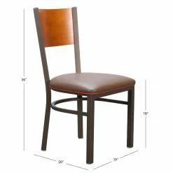 Coupon 🧨 Linon Hoda Metal Side Chairs Set Of Two With Upholstered Seat In Brown ✨ -Cheap Office Chairs Store 2638572 10 L